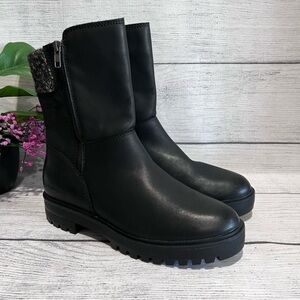 COUGAR Neptune Waterproof Women Black Leather Boots Size 10
